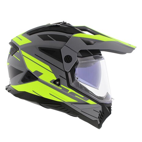 LS2 MX702 Pioneer II adventure helmet Namib matt grey hv yellow