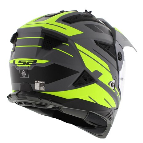 LS2 MX702 Pioneer II adventure helmet Namib matt grey hv yellow