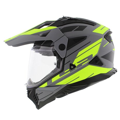 LS2 MX702 Pioneer II adventure helmet Namib matt grey hv yellow