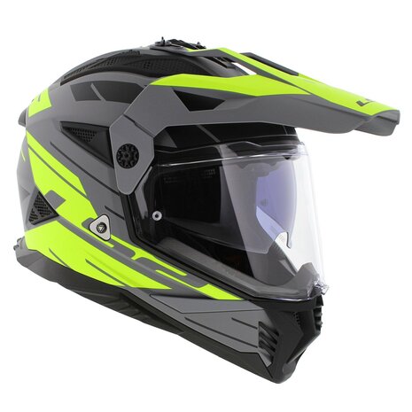 LS2 MX702 Pioneer II adventure helmet Namib matt grey hv yellow