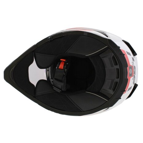 LS2 MX702 Pioneer II adventure helmet Hill gloss white red