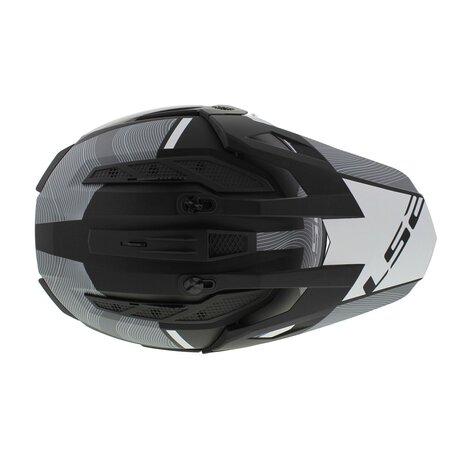 LS2 MX702 Pioneer II adventure helmet Hill matt black white