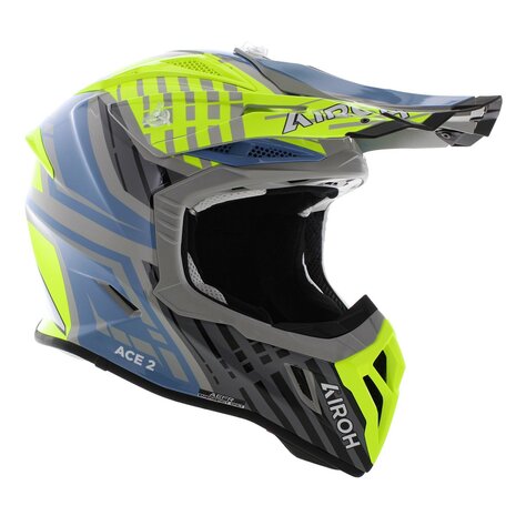 Airoh Aviator Ace 2 MX Helmet Proud - Size XL - gloss yellow blue grey