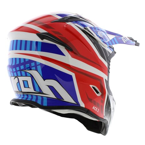 Airoh Aviator Ace 2 MX Helmet Proud - gloss black red blue - Size S