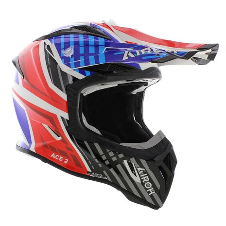 Airoh Aviator Ace 2 MX Helmet Proud - gloss black red blue - Size S