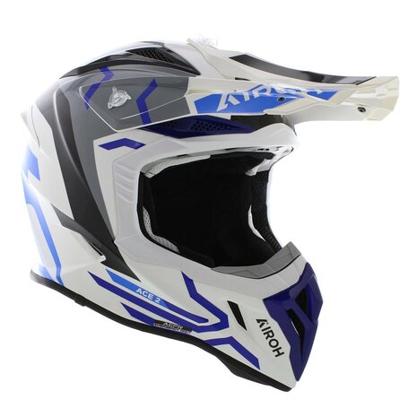 Airoh Aviator Ace 2 MX Helmet Ground - gloss blue grey white - Size L