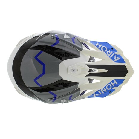 Airoh Aviator Ace 2 MX Helmet Ground - gloss blue grey white - Size L