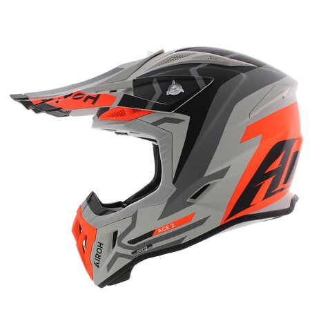 Airoh Aviator Ace 2 MX Helmet Ground - Size XL - matt grey orange