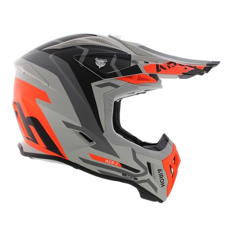 Airoh Aviator Ace 2 MX Helmet Ground - Size XL - matt grey orange