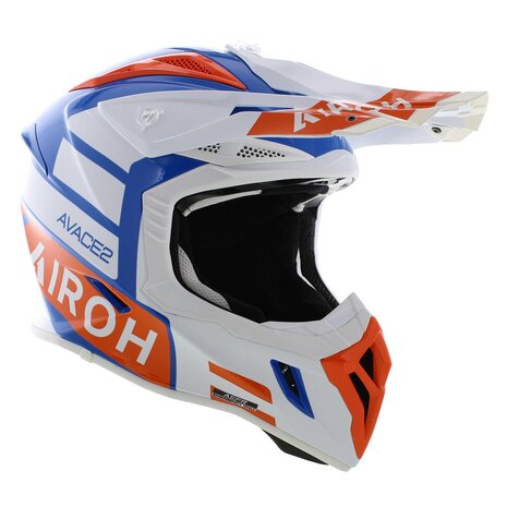 Airoh Aviator Ace 2 MX Helmet Sake - Size XL - gloss white blue orange