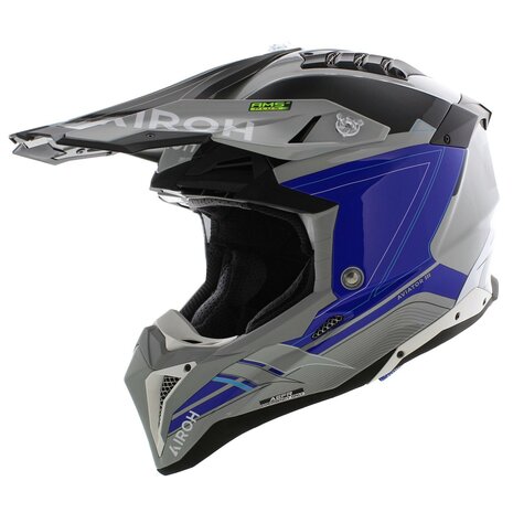 Airoh Helmet Aviator 3 AMS&sup2; Saber gloss grey blue white