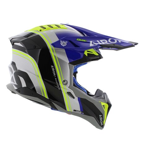 Airoh MX Helmet Aviator 3 AMS&sup2; Hima gloss blue grey black