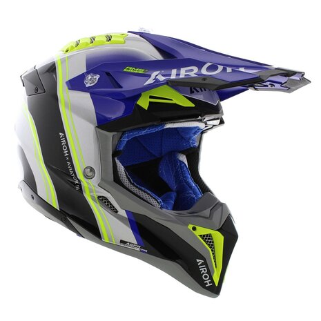 Airoh MX Helmet Aviator 3 AMS&sup2; Hima gloss blue grey black