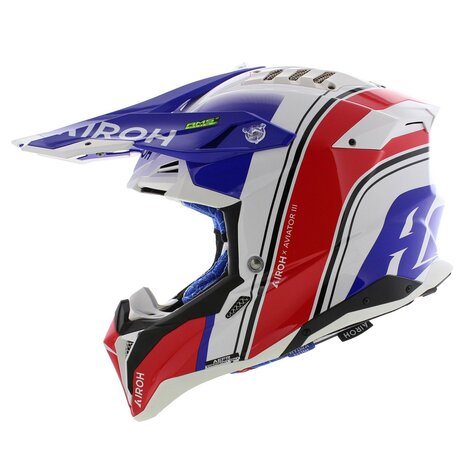 Airoh MX Helmet Aviator 3 AMS&sup2; Hima gloss blue white red