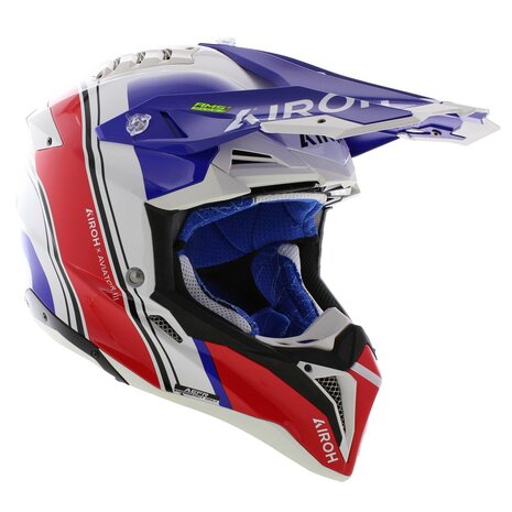 Airoh MX Helmet Aviator 3 AMS&sup2; Hima gloss blue white red