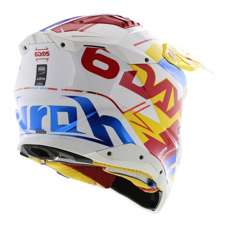 Airoh MX Helmet Aviator 3 AMS&sup2; Six Days Spain - Size L - Gloss White Red Yellow