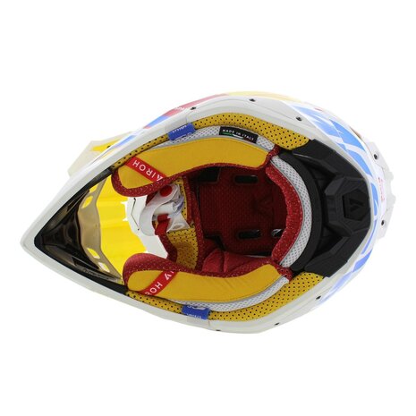 Airoh MX Helmet Aviator 3 AMS&sup2; Six Days Spain - Size L - Gloss White Red Yellow