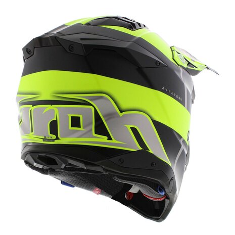 Airoh MX Helmet Aviator 3 AMS&sup2; Monarch matt grey black fluo yellow