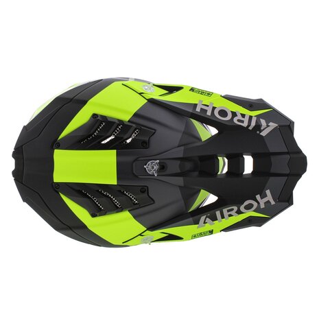 Airoh MX Helmet Aviator 3 AMS&sup2; Monarch matt grey black fluo yellow