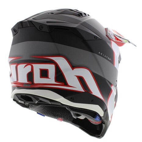 Airoh MX Helmet Aviator 3 AMS&sup2; Monarch matt grey white red