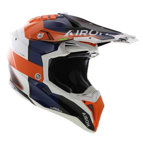 Airoh MX Helmet Aviator 3 AMS&sup2; Monarch gloss blue white orange