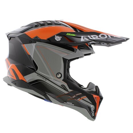 Airoh Helmet Aviator 3 AMS&sup2; Saber gloss orange black grey