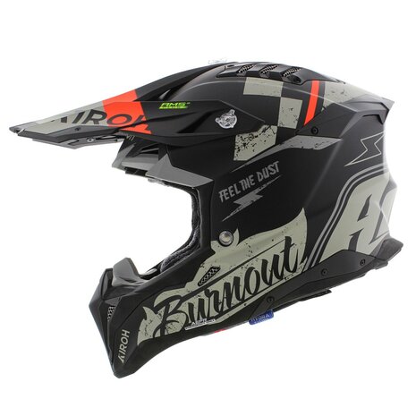 Airoh MX Helmet Aviator 3 AMS&sup2; Burnout matt black grey red
