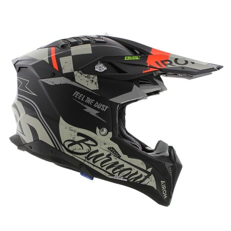 Airoh MX Helmet Aviator 3 AMS&sup2; Burnout matt black grey red