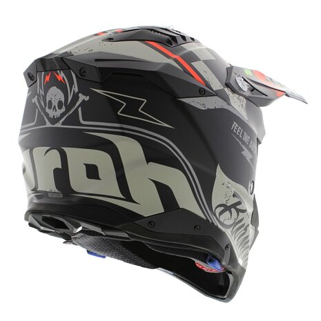 Airoh MX Helmet Aviator 3 AMS&sup2; Burnout matt black grey red