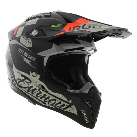 Airoh MX Helmet Aviator 3 AMS&sup2; Burnout matt black grey red