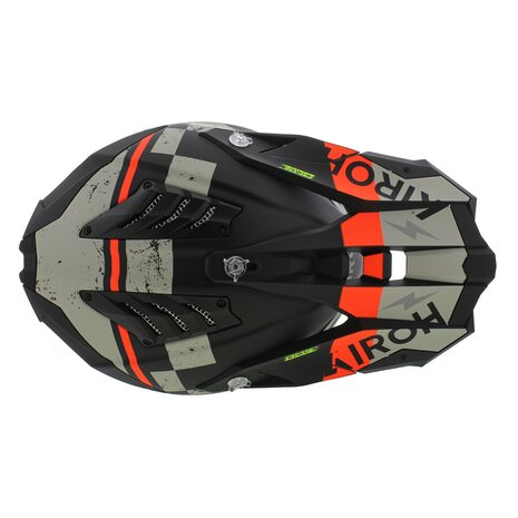 Airoh MX Helmet Aviator 3 AMS&sup2; Burnout matt black grey red