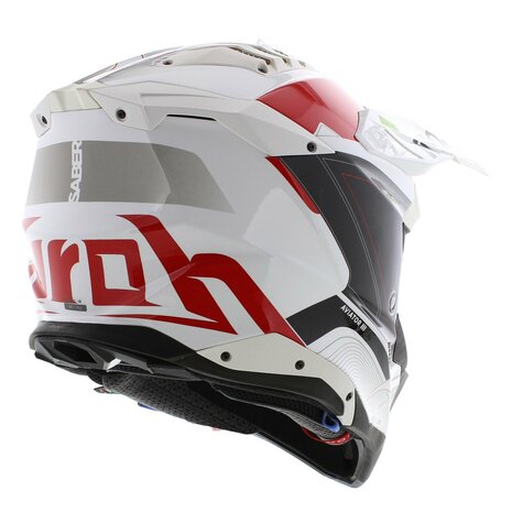 Airoh Helmet Aviator 3 AMS&sup2; Saber gloss red white black