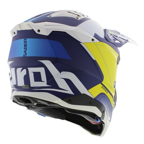 Airoh Helmet Aviator 3 AMS&sup2; Saber matt blue white yellow - Size S