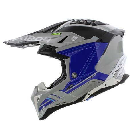 Airoh Helmet Aviator 3 AMS&sup2; Saber gloss grey blue white