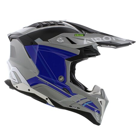 Airoh Helmet Aviator 3 AMS&sup2; Saber gloss grey blue white