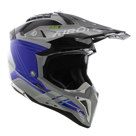 Airoh Helmet Aviator 3 AMS&sup2; Saber gloss grey blue white