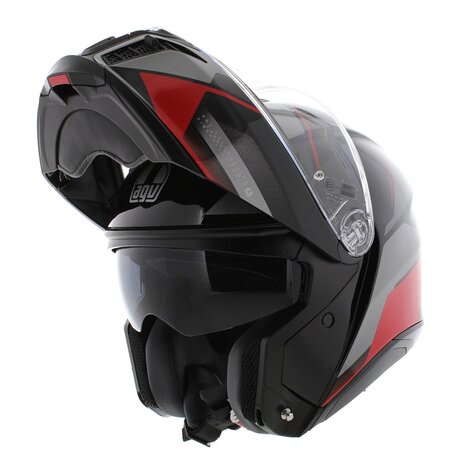 AGV Tourmodular Perception modular helmet gloss black grey red - XXL