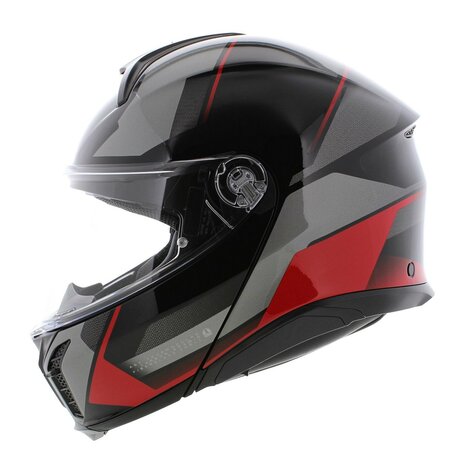 AGV Tourmodular Perception modular helmet gloss black grey red - XXL