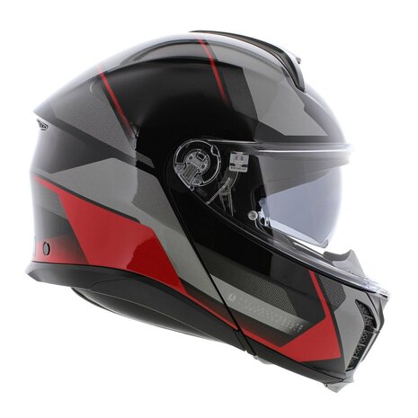 AGV Tourmodular Perception modular helmet gloss black grey red - XXL