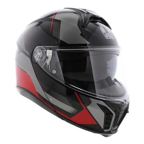 AGV Tourmodular Perception modular helmet gloss black grey red - XXL