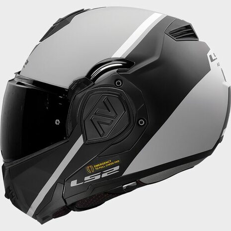LS2 FF906 Advant Swipe grey black - Size XS - Flip-back modular motorcycle helmet