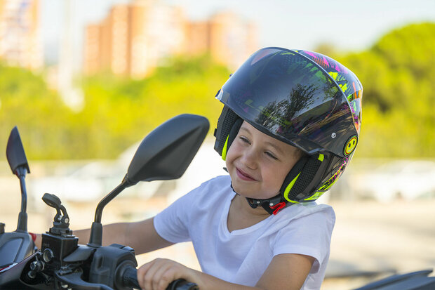 LS2 OF622 Funny II solid gloss white children openface helmet