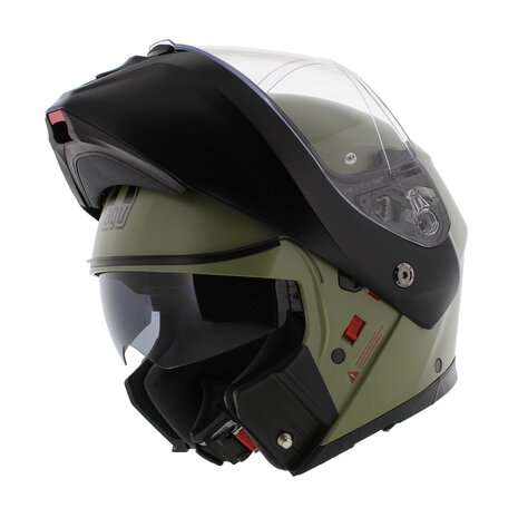 AGV Streetmodular Mono Pastello matt green black motorcycle helmet