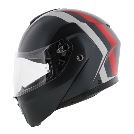 AGV Streetmodular Resia matt grey silver red motorcycle helmet