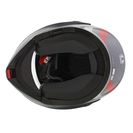 AGV Streetmodular Resia matt grey silver red motorcycle helmet