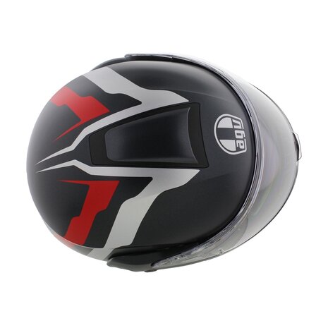 AGV Streetmodular Resia matt grey silver red motorcycle helmet