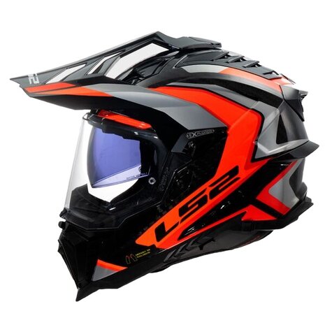 LS2 MX701 Carbon Explorer Frontier II gloss orange - Adventure helmet