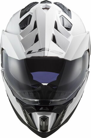 LS2 MX701 Explorer solid gloss white - Adventure helmet motorcycle