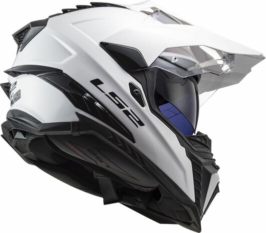LS2 MX701 Explorer solid gloss white - Adventure helmet motorcycle
