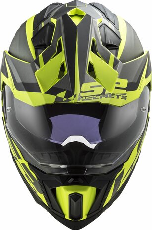 LS2 MX701 Explorer Alter matt black yellow - Adventure helmet motorcycle
